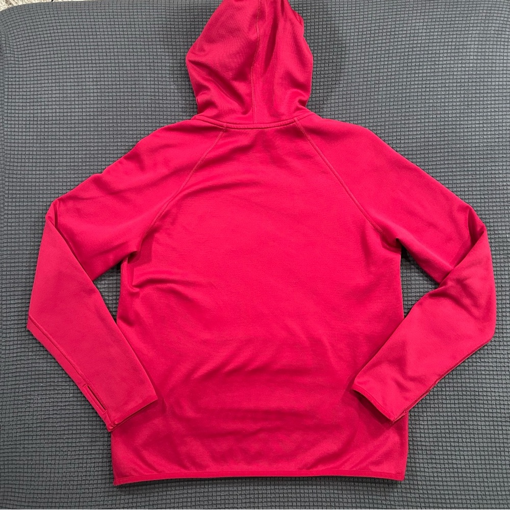 Nike Dri Fit Hoodie Mens Medium Red Pullover Athletic Sweatshirt Swoosh Logo - Picture 6 of 6